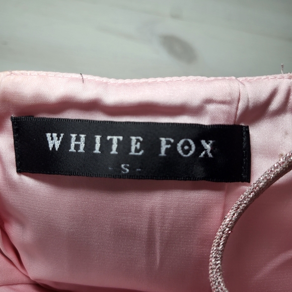 White Fox Dress Pink Metallic Shimmer Fairycore Coquette Barbiecore Spring - Picture 3 of 10